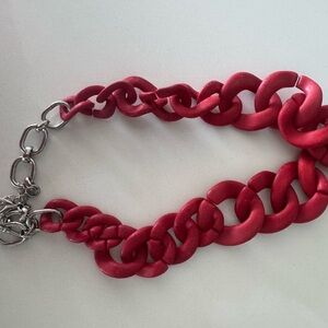 Vibrant Red Chain Necklace